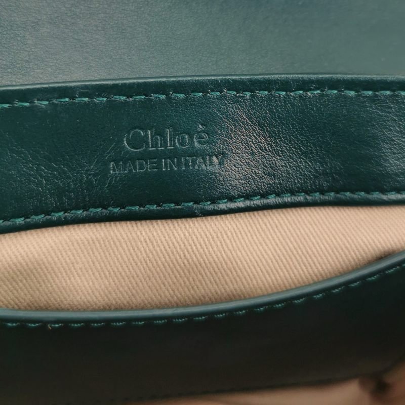 Chloe C迷你牛皮翻毛皮拼皮字母C徽飾斜挎包-7