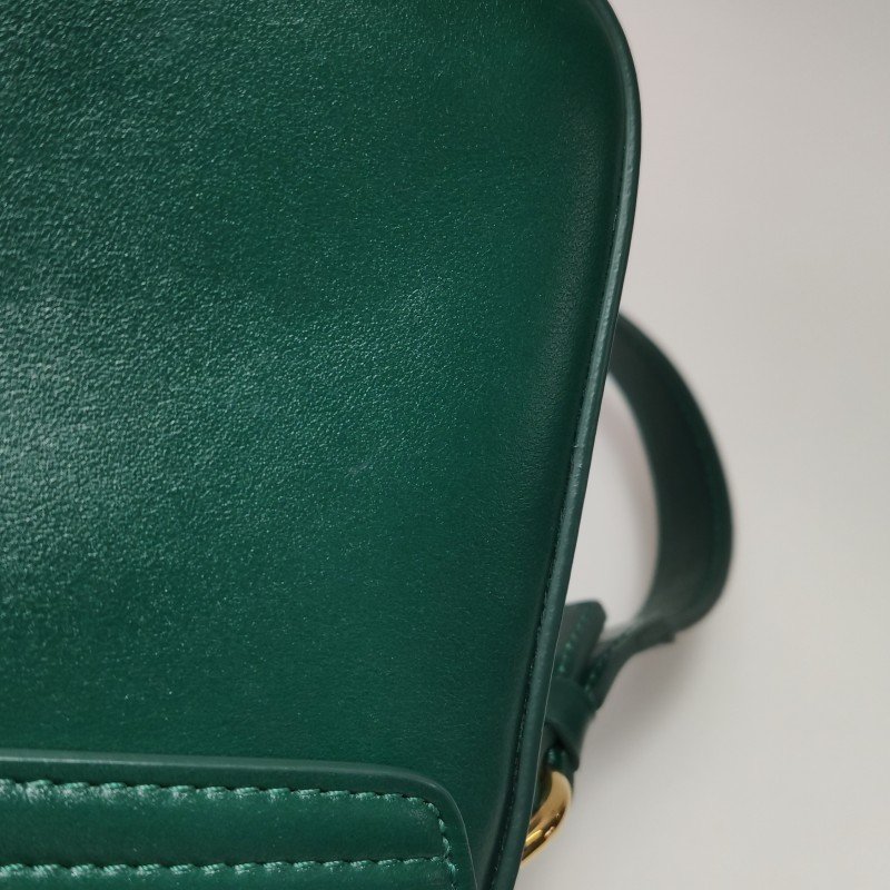 Chloe C迷你牛皮翻毛皮拼皮字母C徽飾斜挎包-17