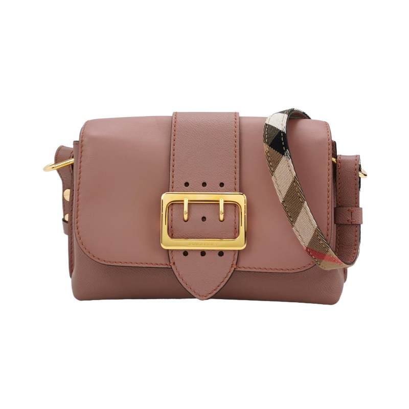 Burberry Buckle 牛皮金屬字母Logo搭扣斜挎包斜挎包-0