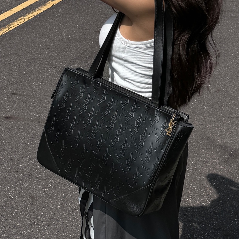 （極新🎁） YSL 聖羅蘭“ysl黑老花” 肩背包 專櫃價98000！-0