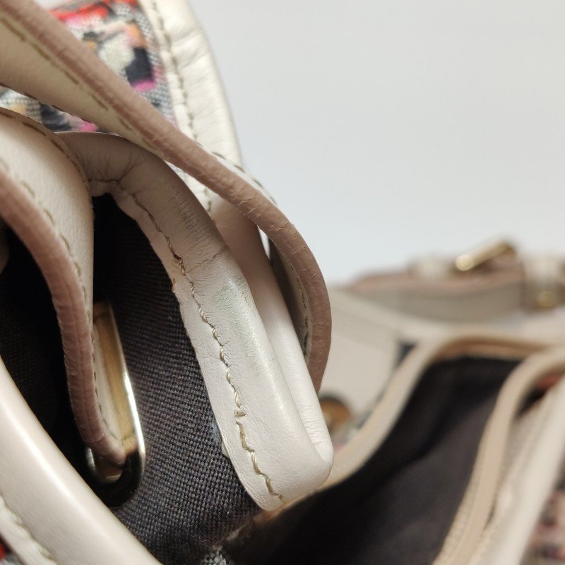 Fendi 牛皮帆布拼色雙F Logo吊墜單肩包-9