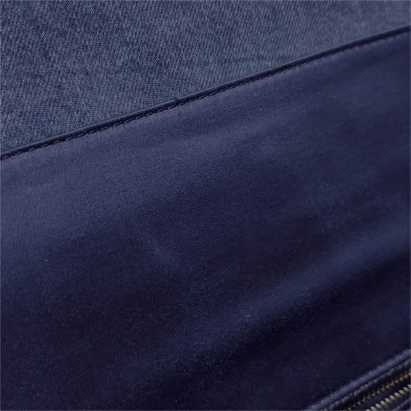 Miu Miu Miu Lady 牛皮牛仔布純色大花圓扣斜挎包單肩包-9