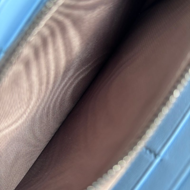 收藏品 ::Bottega Veneta:: Light Blue 水藍色羊皮x水蛇皮革編織 拉鍊長夾-32