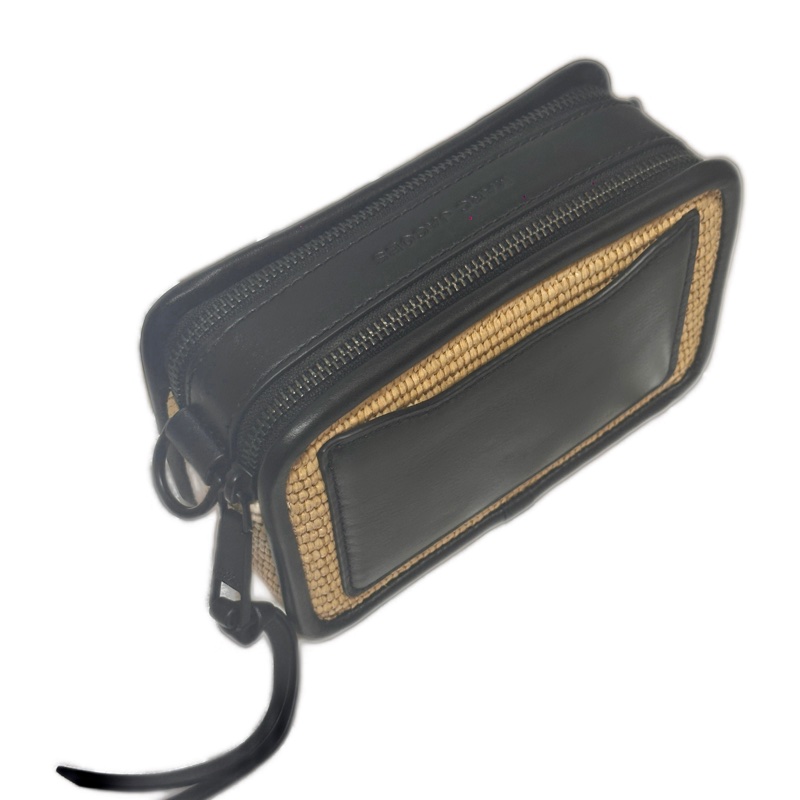 MARC JACOBS THE WOVEN SNAPSHOT 編織草編斜背相機包(黑)-6