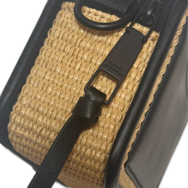 MARC JACOBS THE WOVEN SNAPSHOT 編織草編斜背相機包(黑)-12