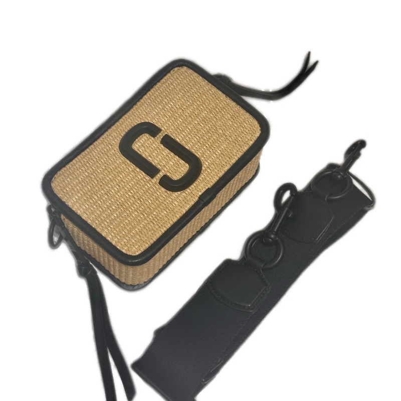 MARC JACOBS THE WOVEN SNAPSHOT 編織草編斜背相機包(黑)-15