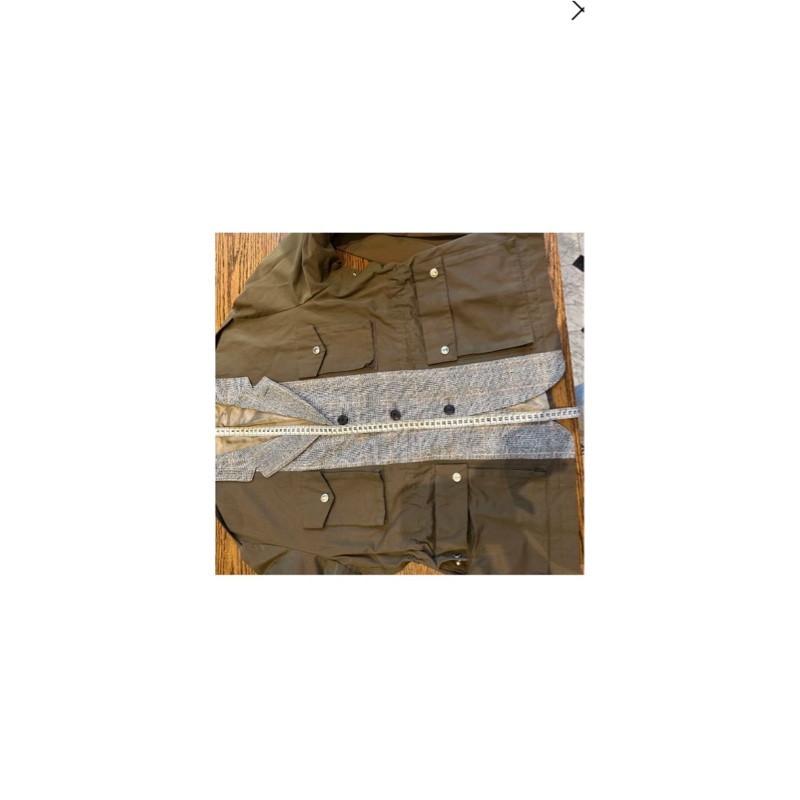 軍绿色拼灰色外套-4