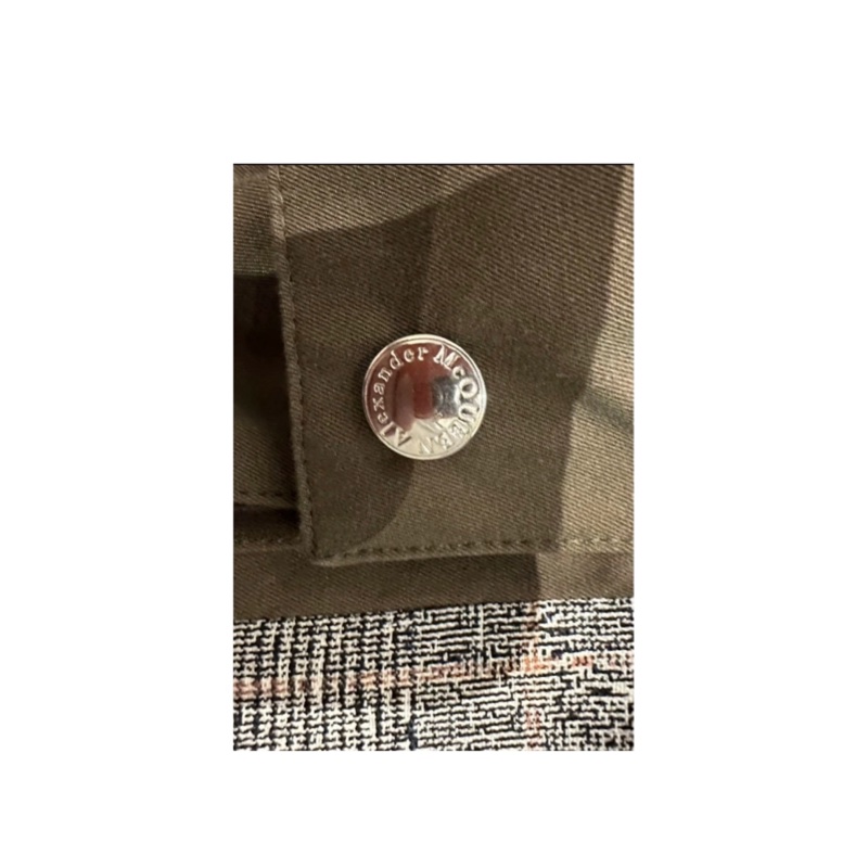 軍绿色拼灰色外套-9