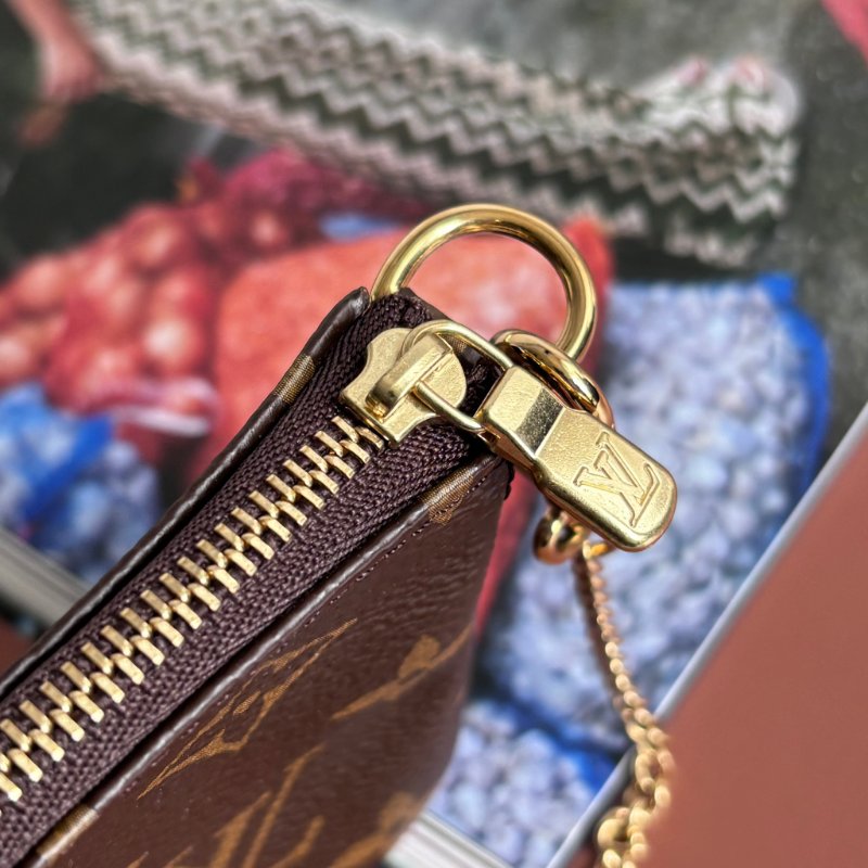 ::Louis Vuitton:: LV M58009 Mini Pochette Accessoires Monogram 經典花紋帆布小鍊包 麻將包 手提包 零錢包-19