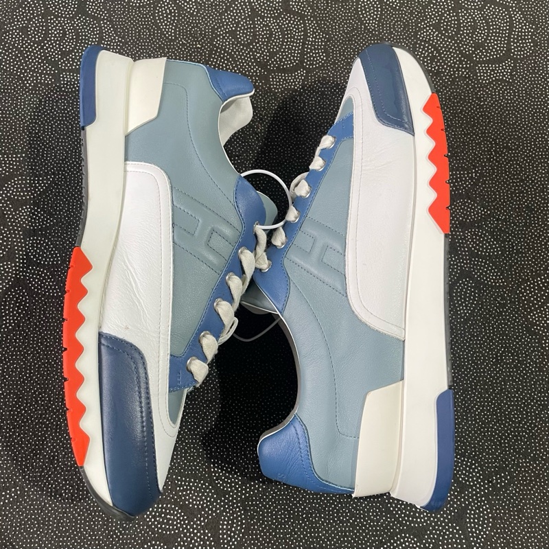 01841 99新愛馬仕白藍休閒鞋44碼無盒，成色充新，輕微磨損-8