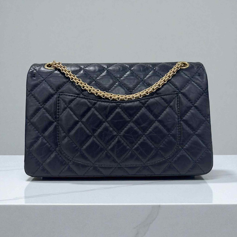 CHANEL深藍金釦28CM2.55復刻包/24-2