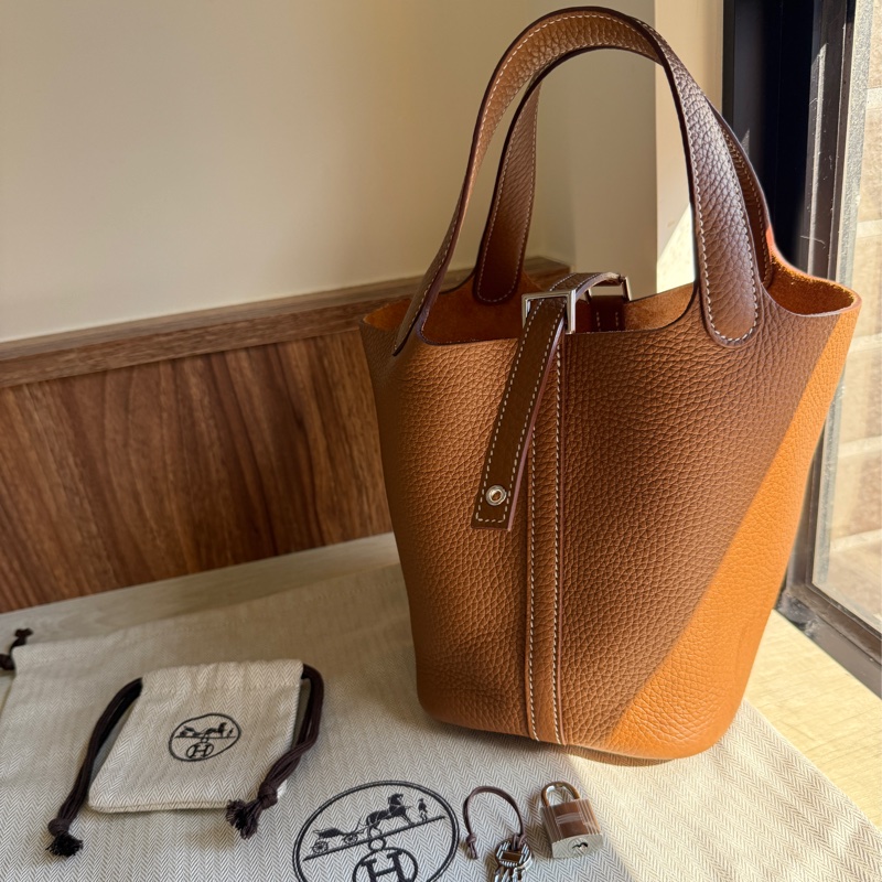 愛馬仕Picotin 18 金棕銀釦🐻全新2025年K刻-0