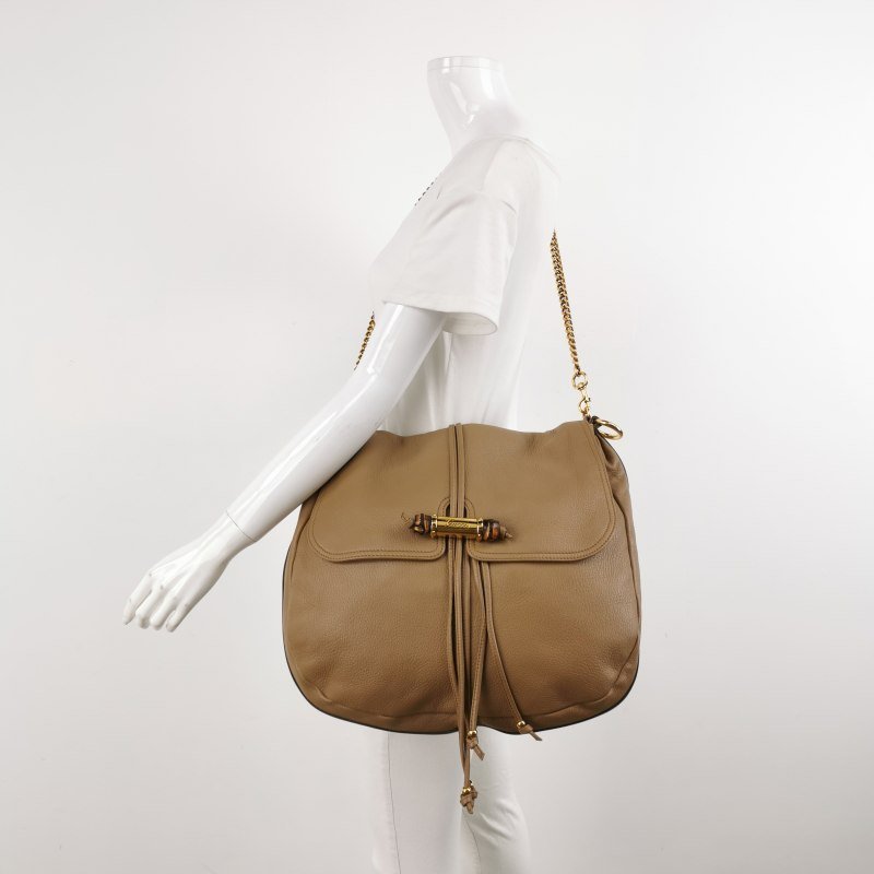 Gucci 牛皮竹節斜挎包單肩包-1