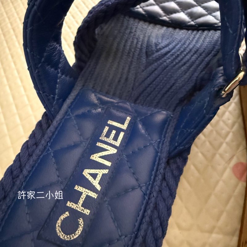 CHANEL 二手閒置 小羊皮編織拖鞋 37號-5