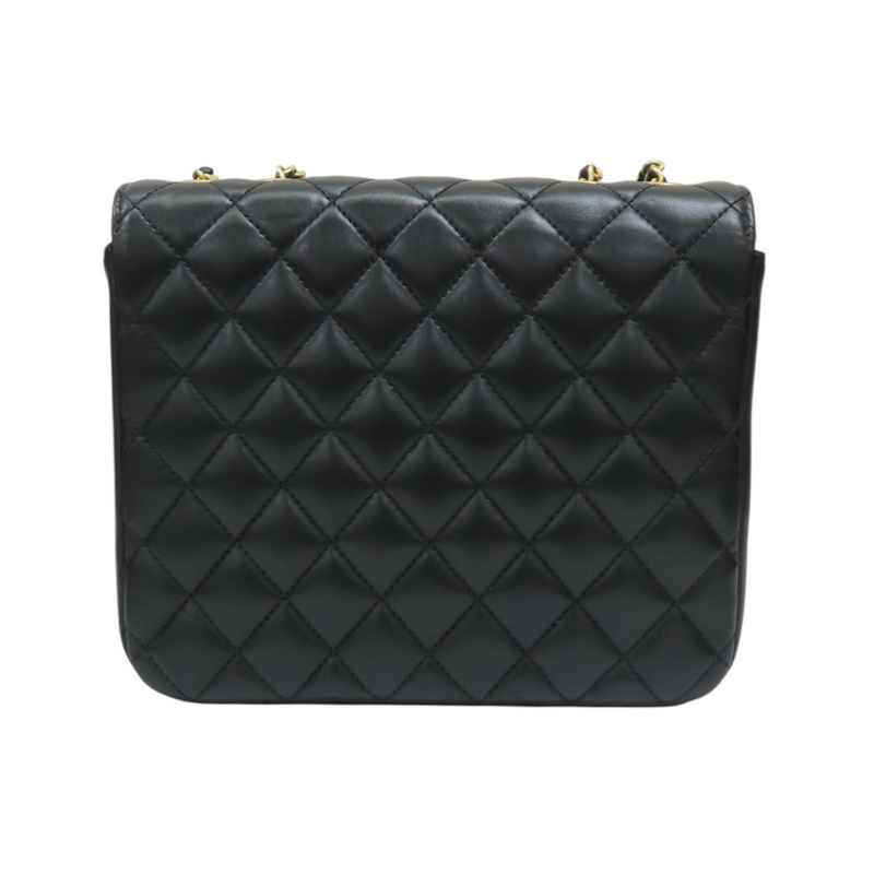 黑色 羊皮 菱格紋 CC Chic Flap 鍊帶 肩背包【CHANEL 香奈兒】-1