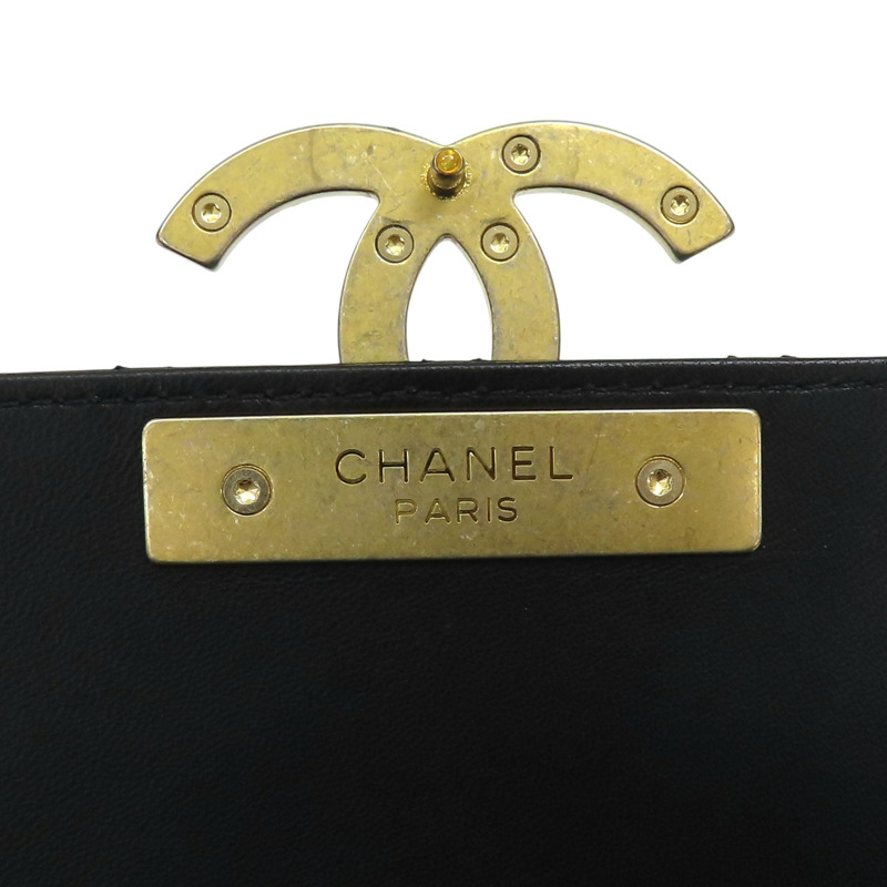 黑色 羊皮 菱格紋 CC Chic Flap 鍊帶 肩背包【CHANEL 香奈兒】-9
