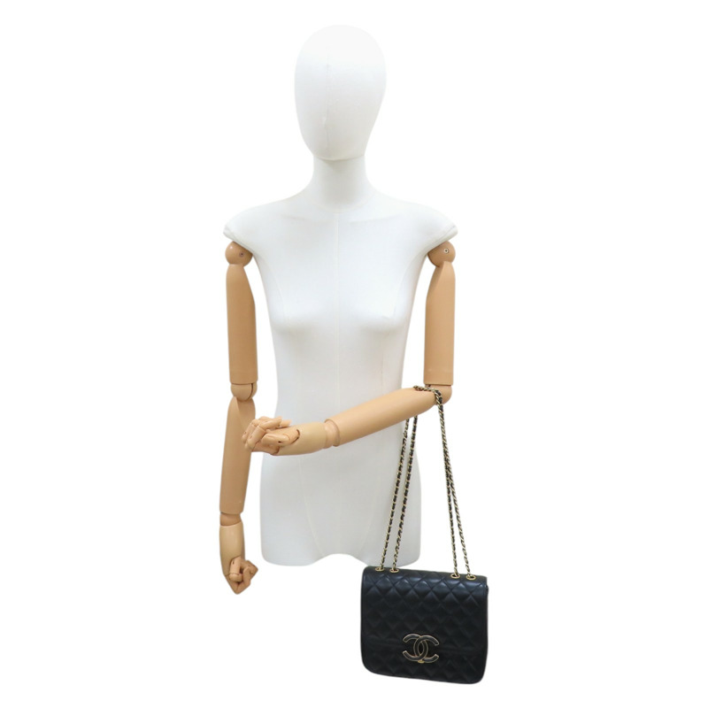 黑色 羊皮 菱格紋 CC Chic Flap 鍊帶 肩背包【CHANEL 香奈兒】-14