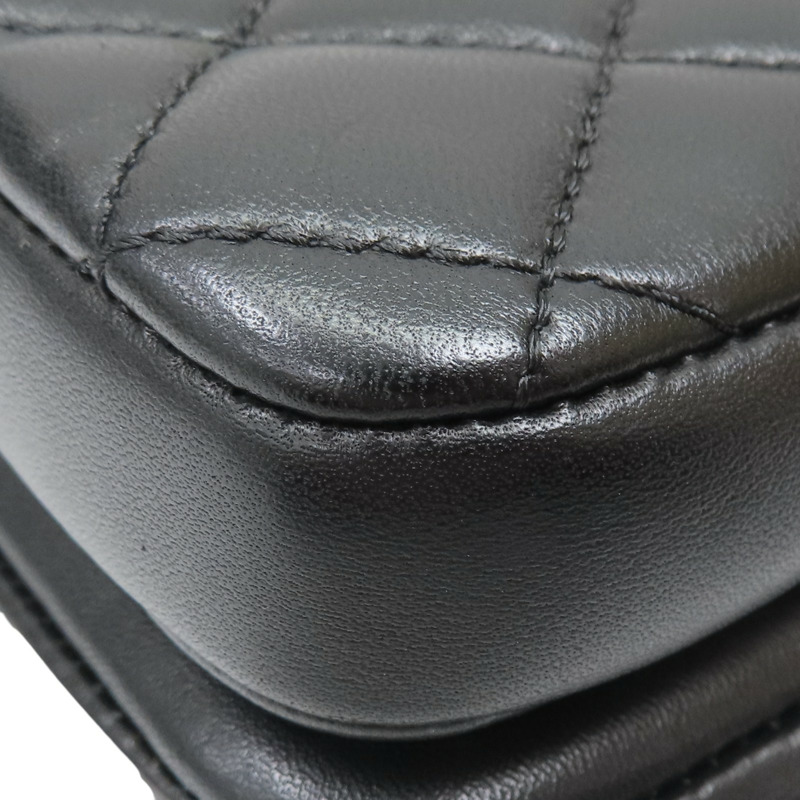 黑色 羊皮 菱格紋 CC Chic Flap 鍊帶 肩背包【CHANEL 香奈兒】-18