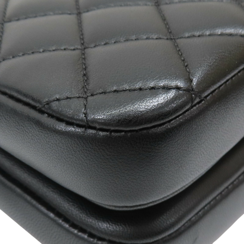 黑色 羊皮 菱格紋 CC Chic Flap 鍊帶 肩背包【CHANEL 香奈兒】-19