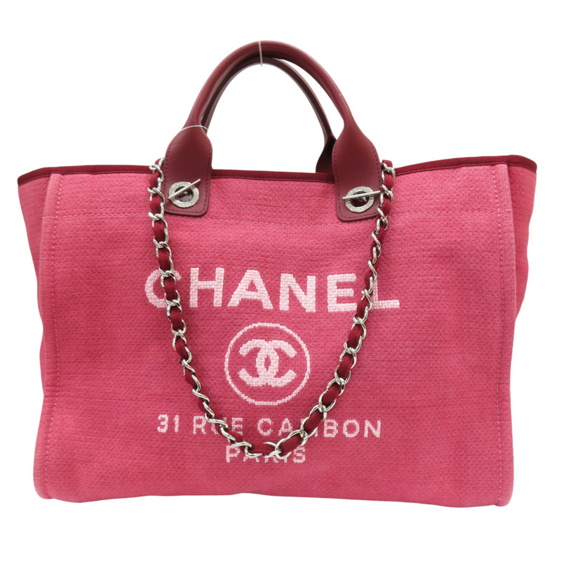 紅色 帆布 Deauville GM 沙灘包 兩用包【CHANEL 香奈兒】-0