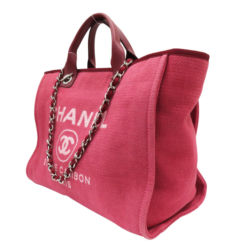 紅色 帆布 Deauville GM 沙灘包 兩用包【CHANEL 香奈兒】-2