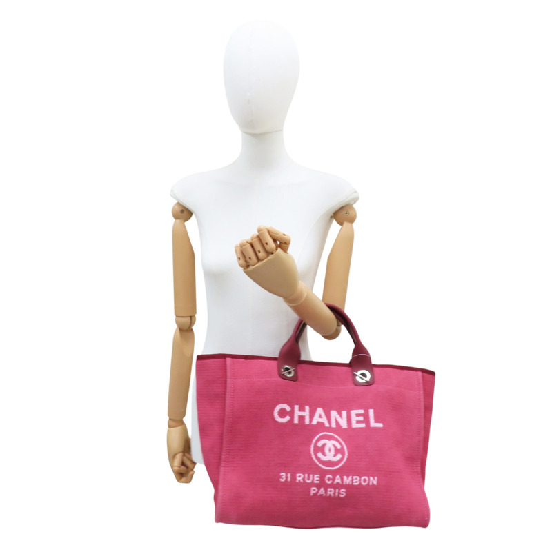 紅色 帆布 Deauville GM 沙灘包 兩用包【CHANEL 香奈兒】-10