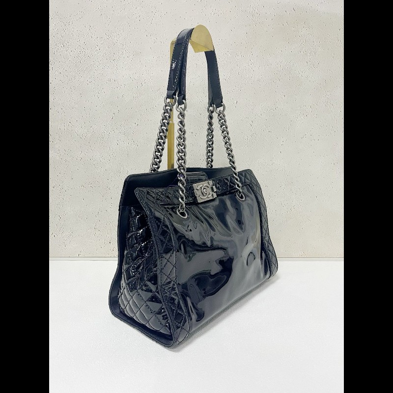 Chanel 漆皮leboy tote-2