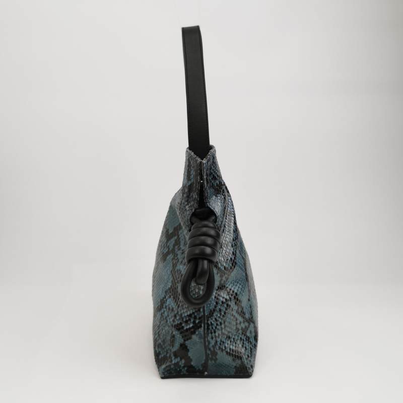 Loewe Flamenco 牛皮蛇皮繩結設計單肩包-3