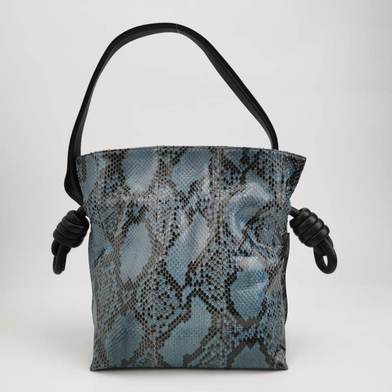 Loewe Flamenco 牛皮蛇皮繩結設計單肩包-4