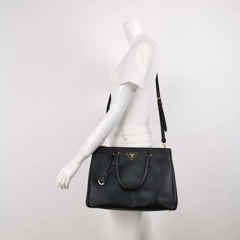 Prada Galleria 殺手包大號牛皮純色三角徽標斜挎包單肩包-1