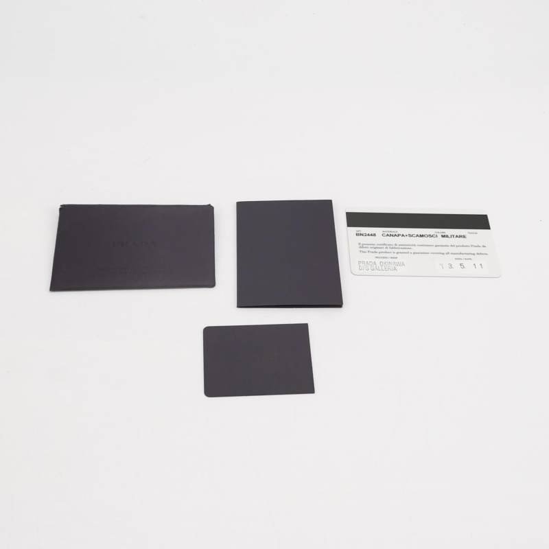 Prada 帆布翻毛皮純色鉚釘裝飾流蘇手提包-8