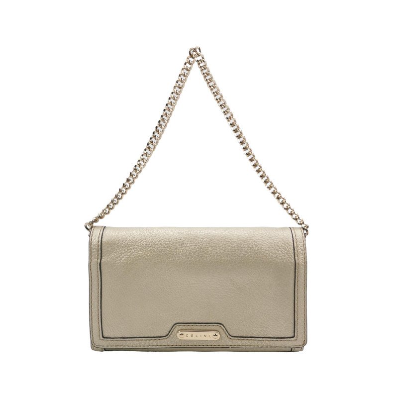 Celine 牛皮純色字母Logo手提包-0