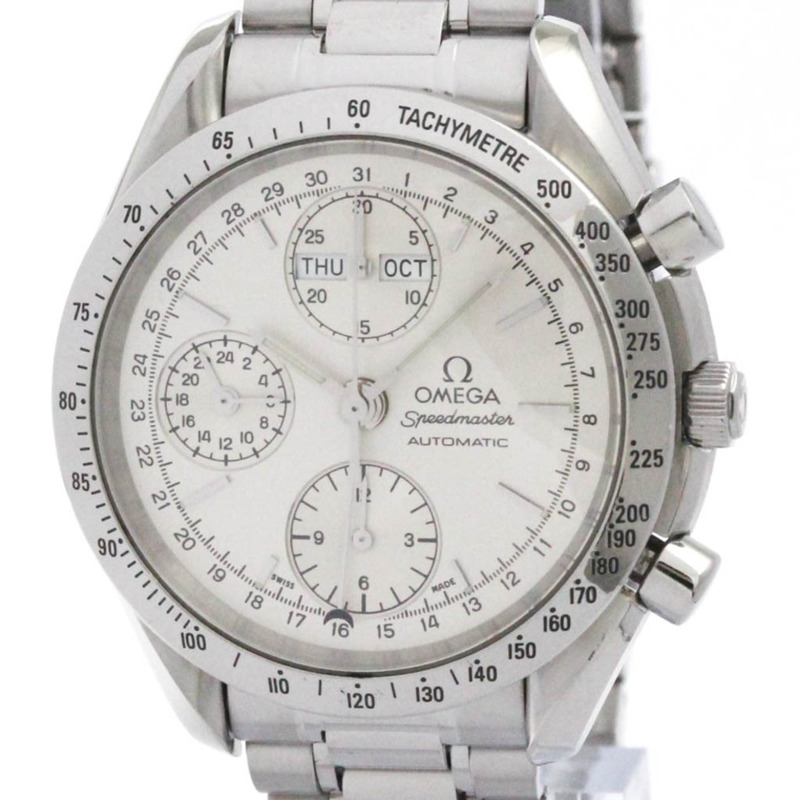 歐米茄超霸系列三曆精鋼自動腕錶 3521.30 拋光-0