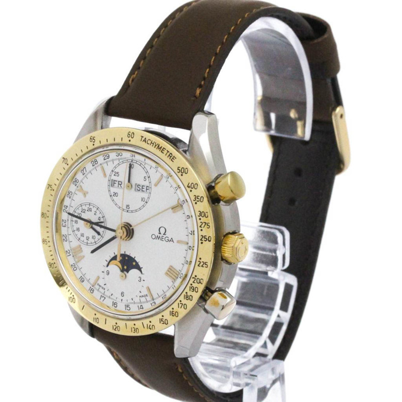 歐米茄超霸系列三曆月相18K金腕錶175.0034拋光款-1