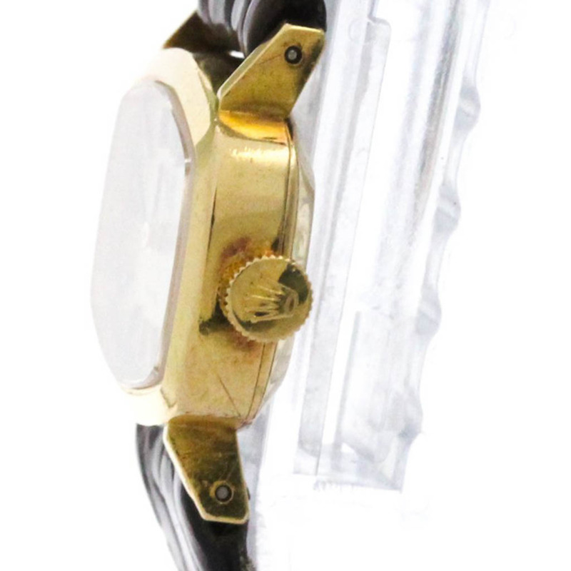 勞力士 Cellini 2647 18K 金皮革手動上鍊女士腕錶（復古款）-3