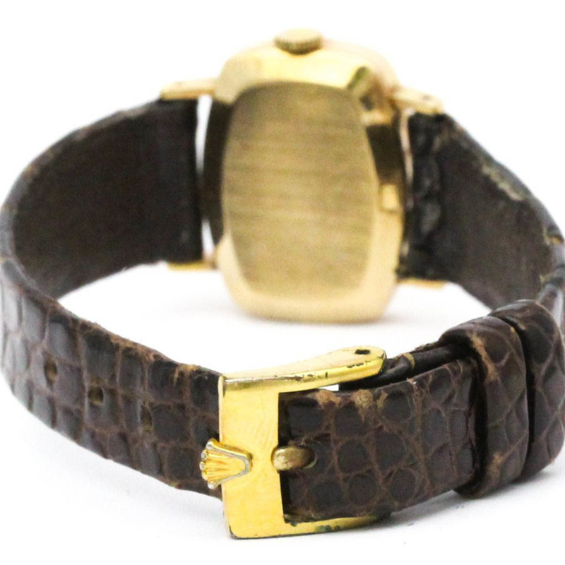 勞力士 Cellini 2647 18K 金皮革手動上鍊女士腕錶（復古款）-4