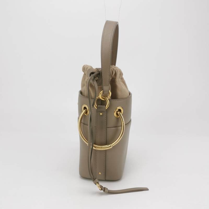 Chloe Roy 小號 牛皮帆布穿孔圓環斜挎包單肩包-2