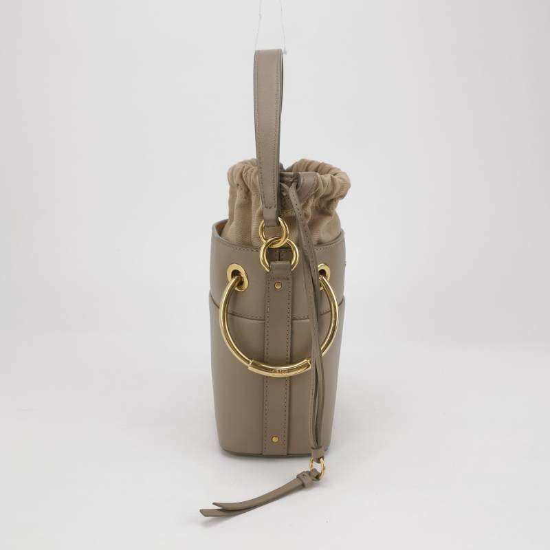 Chloe Roy 小號 牛皮帆布穿孔圓環斜挎包單肩包-3