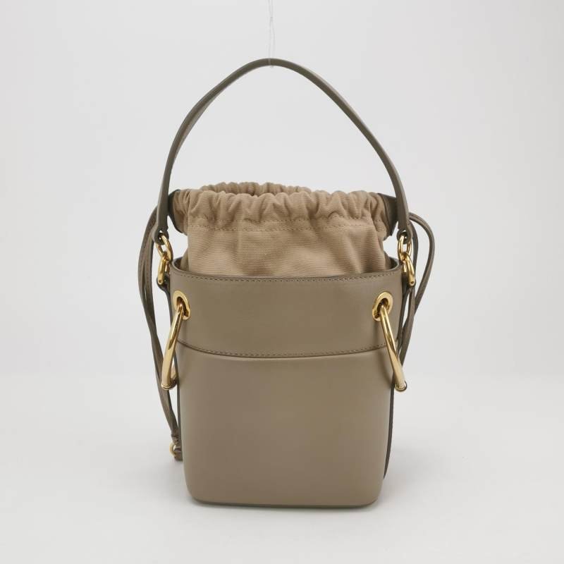 Chloe Roy 小號 牛皮帆布穿孔圓環斜挎包單肩包-4