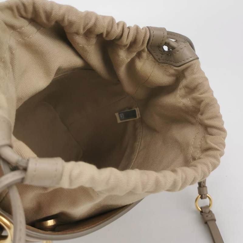 Chloe Roy 小號 牛皮帆布穿孔圓環斜挎包單肩包-6