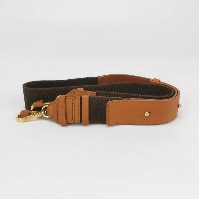 Chloe Roy 小號 牛皮帆布穿孔圓環斜挎包單肩包-9