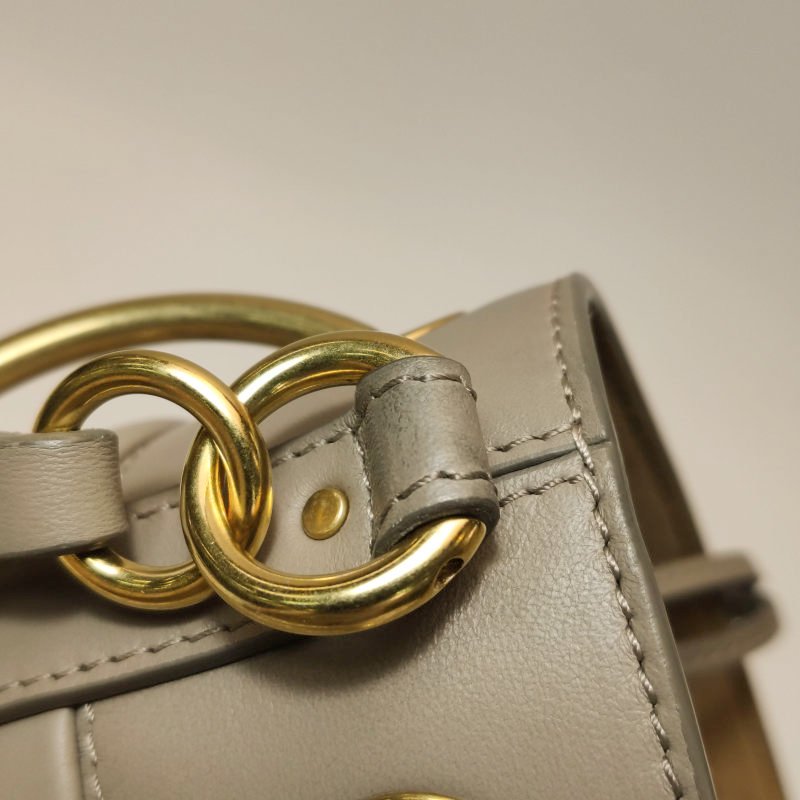 Chloe Roy 小號 牛皮帆布穿孔圓環斜挎包單肩包-20