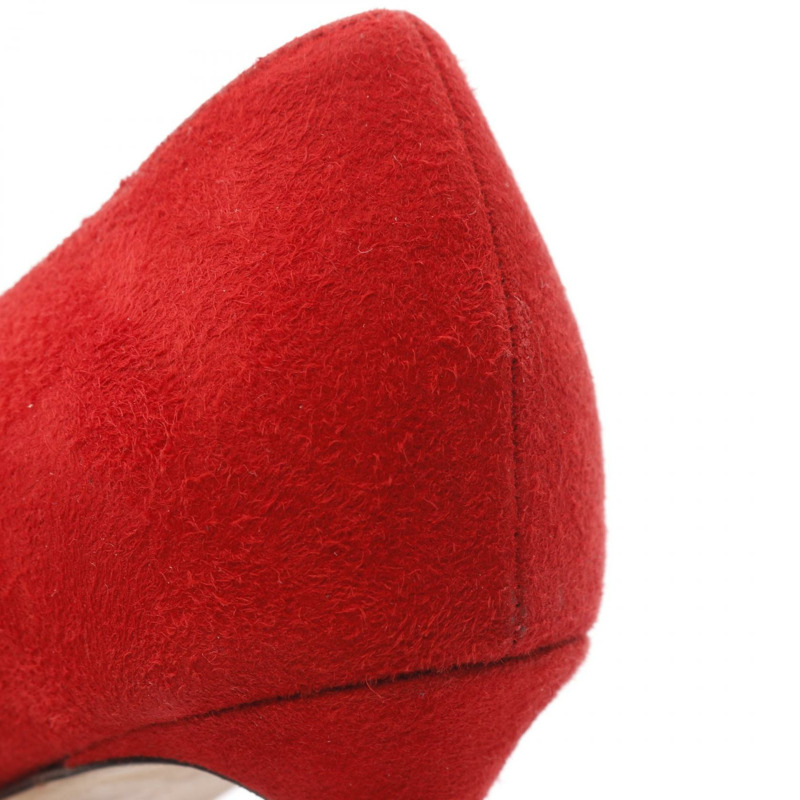 JIMMY CHOO 紅色麂皮細高跟女鞋 #38 1/2-9