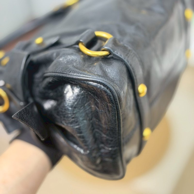 (稀有款式✨)🏷Miumiu．蝴蝶結機車包 油蠟皮 小號-6