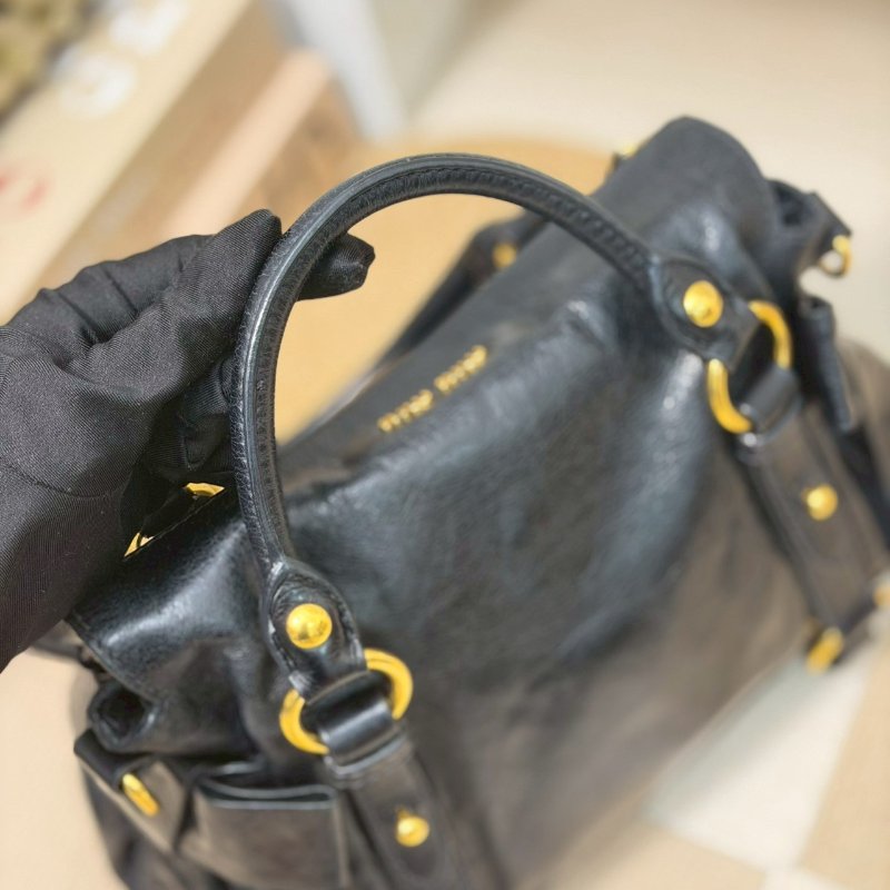 (稀有款式✨)🏷Miumiu．蝴蝶結機車包 油蠟皮 小號-15