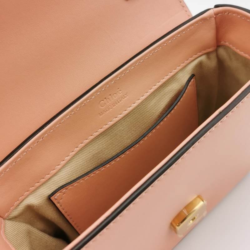 Chloe Chloe C迷你牛皮羊皮翻毛皮拼色字母C徽飾斜挎包單肩包-6