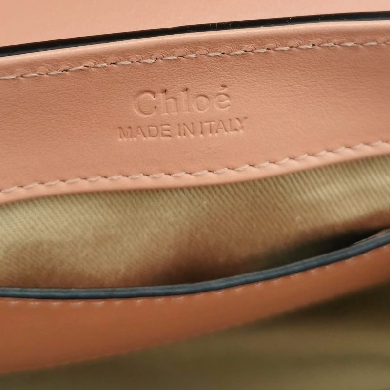Chloe Chloe C迷你牛皮羊皮翻毛皮拼色字母C徽飾斜挎包單肩包-7