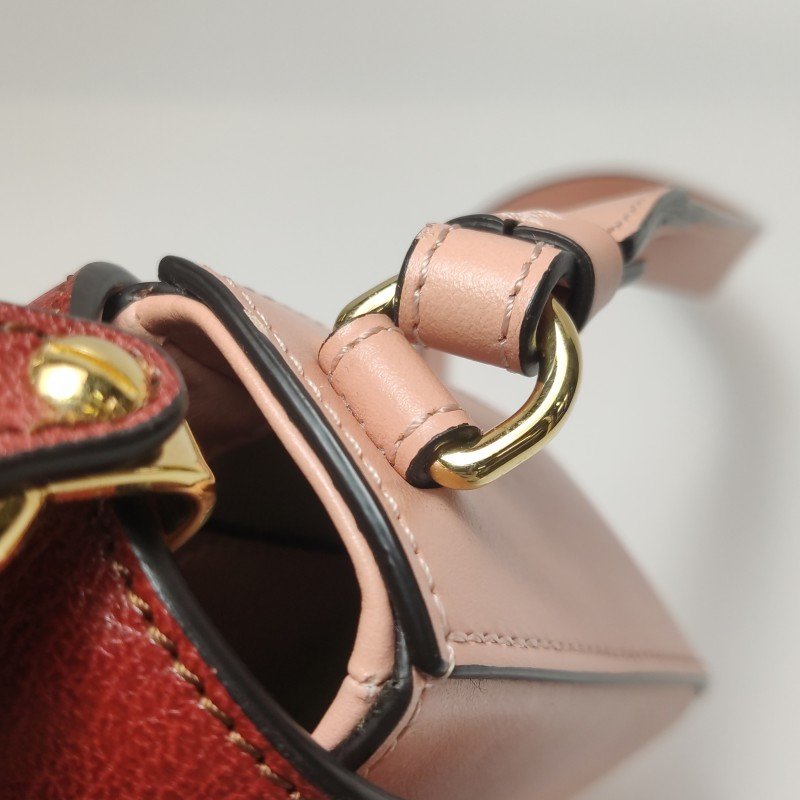 Chloe Chloe C迷你牛皮羊皮翻毛皮拼色字母C徽飾斜挎包單肩包-12