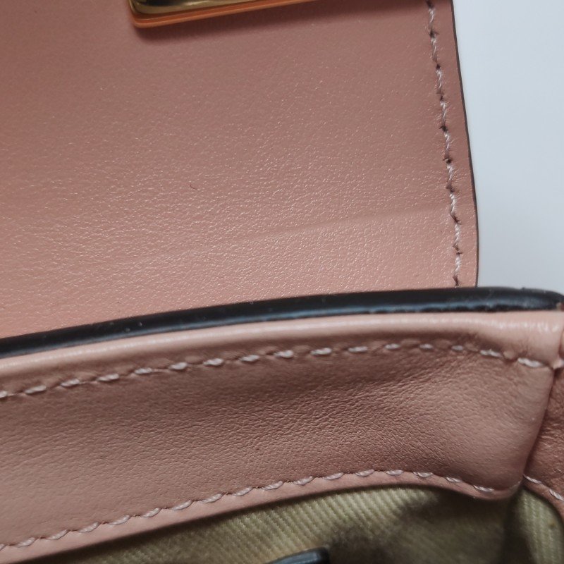 Chloe Chloe C迷你牛皮羊皮翻毛皮拼色字母C徽飾斜挎包單肩包-18