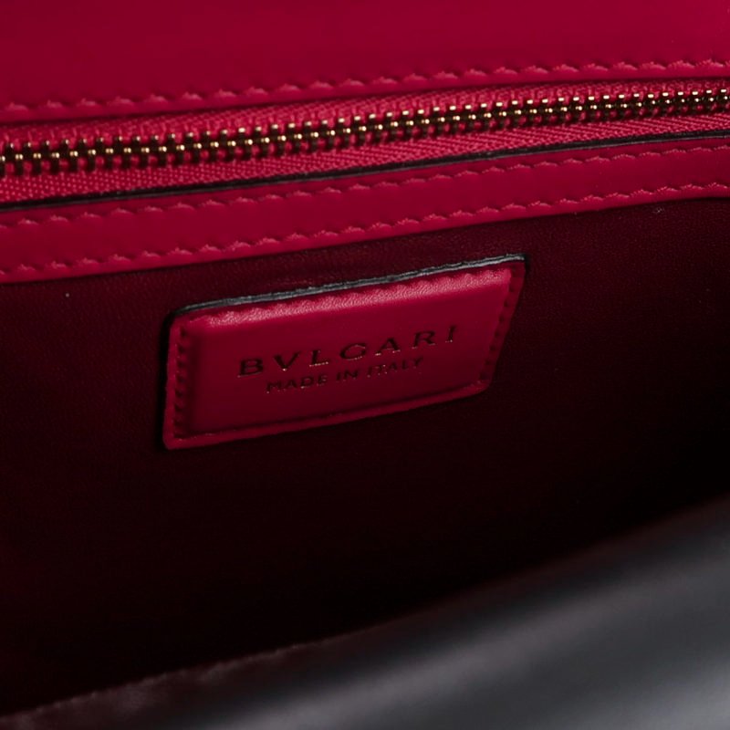 Bvlgari Serpenti Viper牛皮拼色字母Logo斜挎包單肩包-7